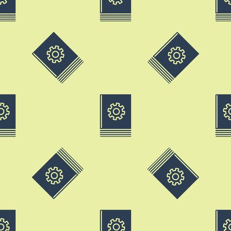 Blue User manual icon isolated seamless pattern on white background. User guide book. Instruction sign. Read before use. Vector Illustrationのイラスト素材