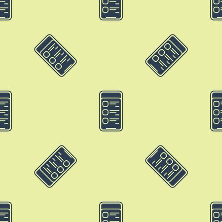 Blue Online shopping on mobile phone icon isolated seamless pattern on white background. Online buying. Internet shop, mobile store app and payments billing. Vector Illustrationのイラスト素材