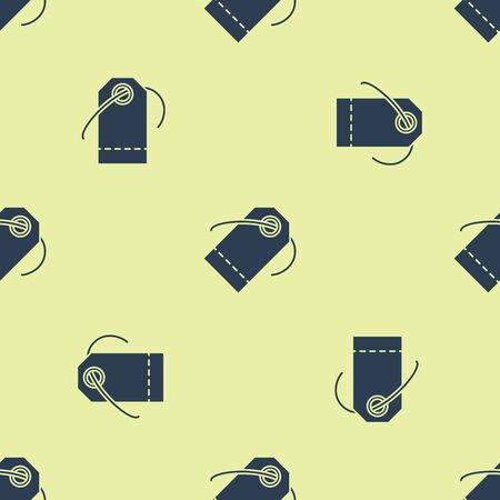 Blue Blank label template price tag icon isolated seamless pattern on white background. Empty shopping discount sticker. Template discount banner. Vector Illustrationのイラスト素材