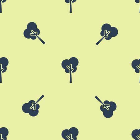 Blue Tree icon isolated seamless pattern on white background. Forest symbol. Vector Illustrationのイラスト素材
