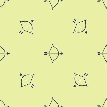 Blue Bow and arrow icon isolated seamless pattern on white background. Cupid symbol. Love sign. Valentines day concept. Vector Illustrationのイラスト素材