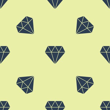 Blue Diamond icon isolated seamless pattern on white background. Jewelry symbol. Gem stone. Vector Illustrationのイラスト素材