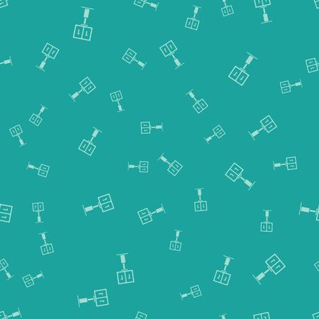 Green Sport football mechanical scoreboard and result display icon isolated seamless pattern on green background. Vector Illustrationのイラスト素材