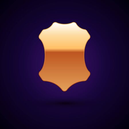 Gold Leather icon isolated on dark blue background. Vector Illustrationのイラスト素材