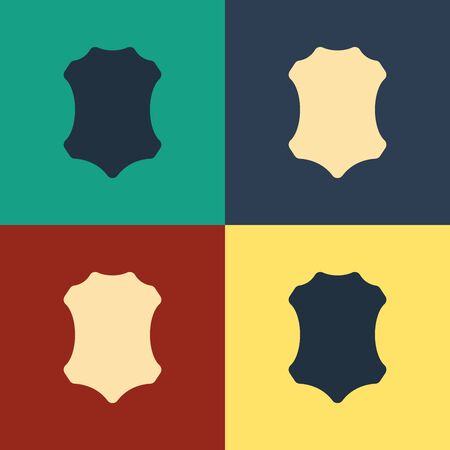 Color Leather icon isolated on color background. Vintage style drawing. Vector Illustrationのイラスト素材