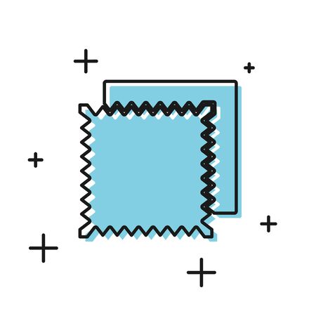 Black Textile fabric roll icon isolated on white background. Roll, mat, rug, cloth, carpet or paper roll icon. Vector Illustrationのイラスト素材