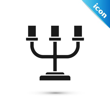 Black Candlestick icon isolated on white background. Vector Illustrationのイラスト素材