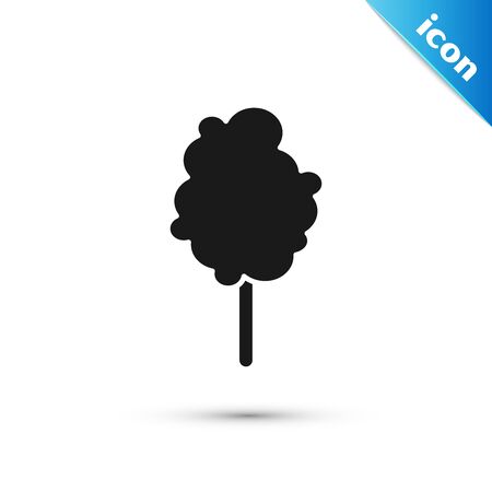 Black Cotton candy icon isolated on white background. Vector Illustrationのイラスト素材