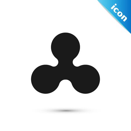 Black Cryptocurrency coin Ripple XRP icon isolated on white background. Altcoin symbol. Blockchain based secure crypto currency. Vector Illustrationのイラスト素材
