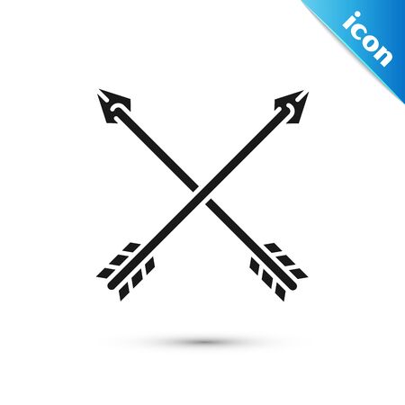 Black Crossed arrows icon isolated on white background. Vector Illustrationのイラスト素材