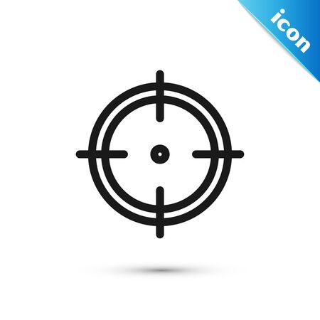 Black Target sport for shooting competition icon isolated on white background. Clean target with numbers for shooting range or shooting. Vector Illustrationのイラスト素材