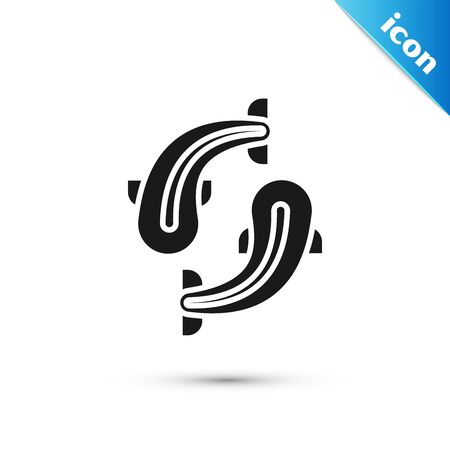 Black Fish icon isolated on white background. Vector Illustrationのイラスト素材