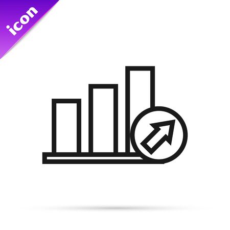 Black line Target with dollar symbol icon isolated on white background. Investment target icon. Successful business concept. Cash or Money sign. Vector Illustrationのイラスト素材