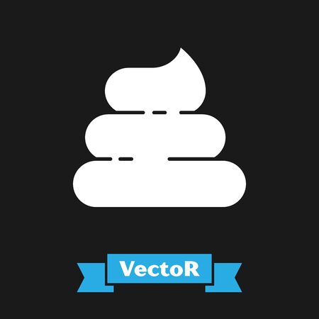 White Shit icon isolated on black background. Vector Illustrationのイラスト素材