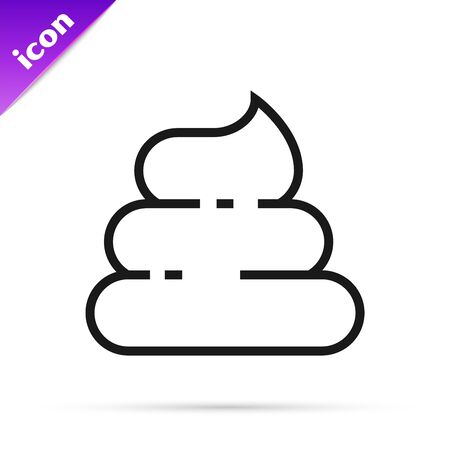 Black line Shit icon isolated on white background. Vector Illustrationのイラスト素材