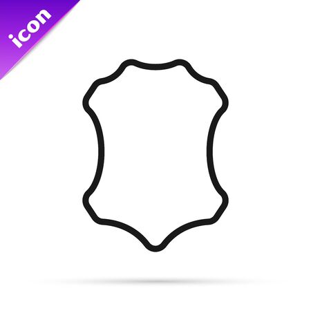 Black line Leather icon isolated on white background. Vector Illustrationのイラスト素材