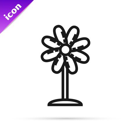 Black line Flower icon isolated on white background. Sweet natural food. Vector Illustrationのイラスト素材