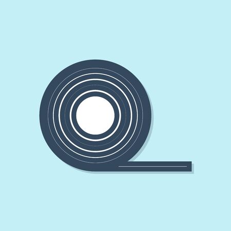 Blue line Scotch icon isolated on blue background. Roll of adhesive tape for work and repair. Sticky packing tape. Office tool and stuff. Vector Illustrationのイラスト素材