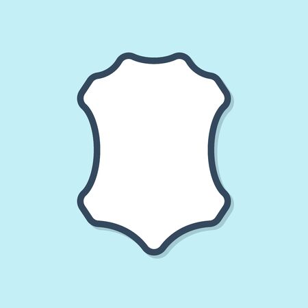 Blue line Leather icon isolated on blue background. Vector Illustrationのイラスト素材