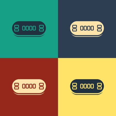 Color Poker table icon isolated on color background. Vintage style drawing. Vector Illustrationのイラスト素材