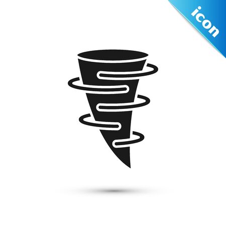 Black Tornado icon isolated on white background. Vector Illustrationのイラスト素材