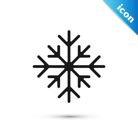 Black Snowflake icon isolated on white background. Vector Illustrationのイラスト素材