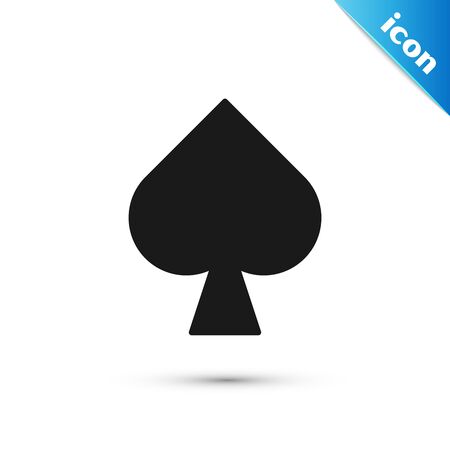 Black Playing card with spades symbol icon isolated on white background. Casino gambling. Vector Illustrationのイラスト素材