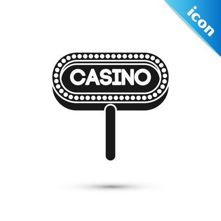 Black Casino signboard icon isolated on white background. Vector Illustrationのイラスト素材