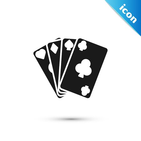Black Playing cards icon isolated on white background. Casino gambling. Vector Illustrationのイラスト素材