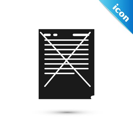 Black Exam paper with incorrect answers survey icon isolated on white background. Bad mark of test results, concept of unsuccessful report. Vector Illustrationのイラスト素材