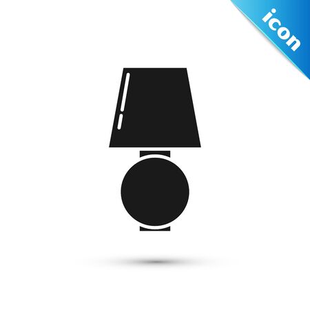 Black Table lamp icon isolated on white background. Vector Illustrationのイラスト素材