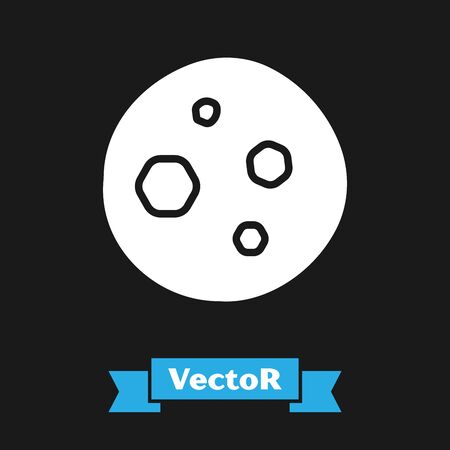 White Cookie or biscuit with chocolate icon isolated on black background. Vector Illustrationのイラスト素材