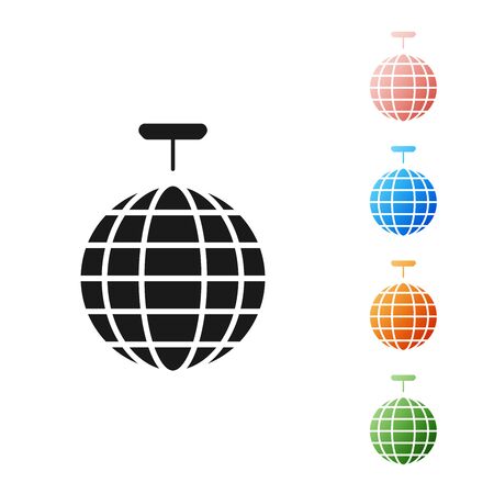 Black Disco ball icon isolated on white background. Set icons colorful. Vector Illustrationのイラスト素材