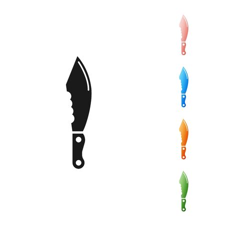 Black Military knife icon isolated on white background. Set icons colorful. Vector Illustrationのイラスト素材