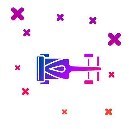 Color Formula race car icon isolated on white background. Gradient random dynamic shapes. Vector Illustrationのイラスト素材