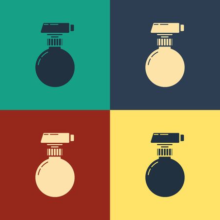 Color Cleaning spray bottle with detergent liquid icon isolated on color background. Vintage style drawing. Vector Illustrationのイラスト素材