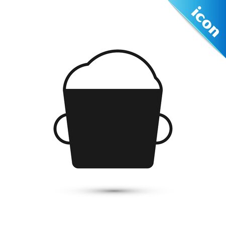 Black Bakery bowl dough icon isolated on white background. Vector Illustrationのイラスト素材