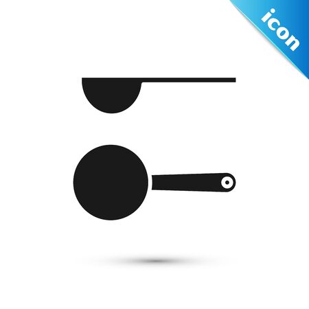 Black Measuring spoon icon isolated on white background. Vector Illustrationのイラスト素材