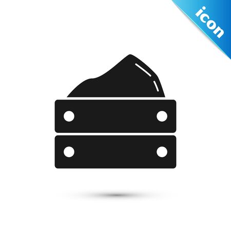 Black Wooden box with harvest icon isolated on white background. Vector Illustrationのイラスト素材