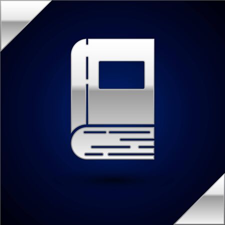 Silver Book icon isolated on dark blue background. Vector Illustrationのイラスト素材