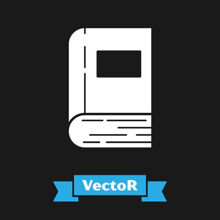 White Book icon isolated on black background. Vector Illustrationのイラスト素材