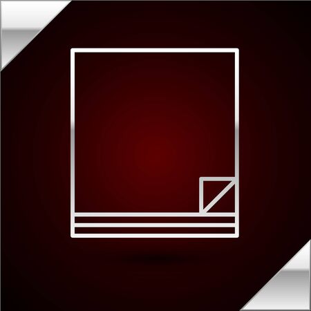 Silver line File document icon isolated on dark red background. Checklist icon. Business concept. Vector Illustrationのイラスト素材