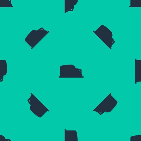 Blue line Coliseum in Rome, Italy icon isolated seamless pattern on green background. Colosseum sign. Symbol of Ancient Rome, gladiator fights. Vector Illustrationのイラスト素材