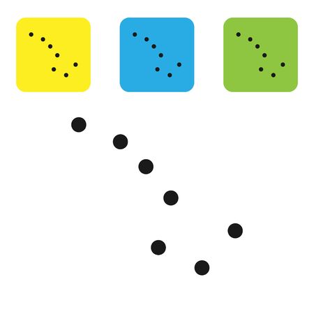 Black Great Bear constellation icon isolated on white background. Set icons colorful square buttons. Vector Illustrationのイラスト素材