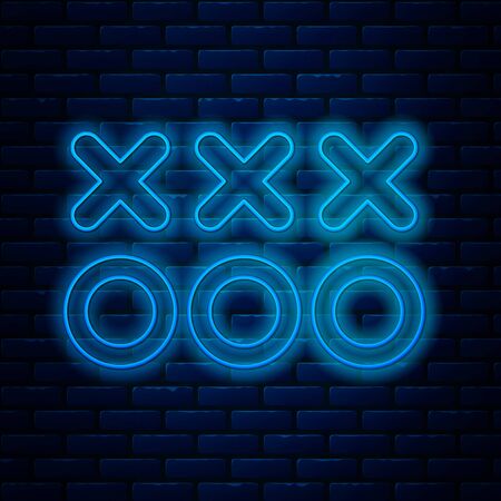 Glowing neon line Planning strategy concept icon isolated on brick wall background. Soccer or american football cup formation and tactic. Vector Illustrationのイラスト素材