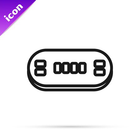 Black line Poker table icon isolated on white background. Vector Illustrationのイラスト素材