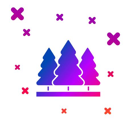 Color Christmas trees icon isolated on white background. Merry Christmas and Happy New Year. Gradient random dynamic shapes. Vector Illustrationのイラスト素材