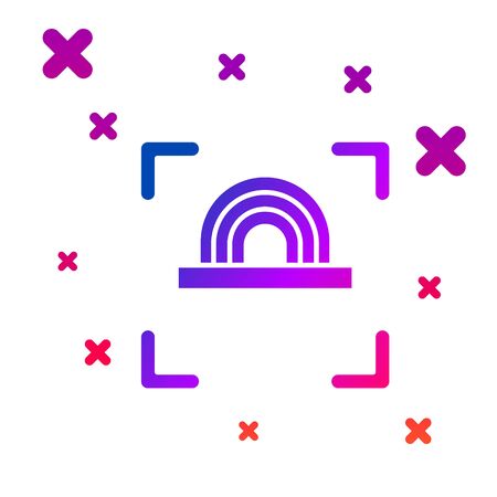 Color Fingerprint icon isolated on white background. ID app icon. Identification sign. Touch id. Gradient random dynamic shapes. Vector Illustrationのイラスト素材