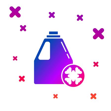 Color Antifreeze canister icon isolated on white background. Auto service. Car repair. Gradient random dynamic shapes. Vector Illustrationのイラスト素材