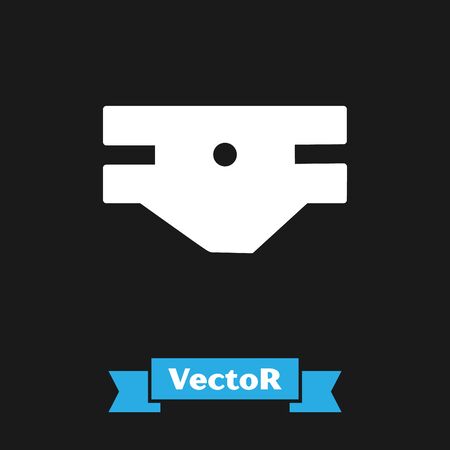 White Baby absorbent diaper icon isolated on black background. Vector Illustrationのイラスト素材
